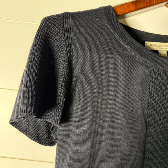 Maria Di Ripabianca Cardigan Short Sleeve- Twin Sweater Set Black Sz 8 - Picture 12 of 14